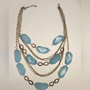 Light Blue and Gold Necklace